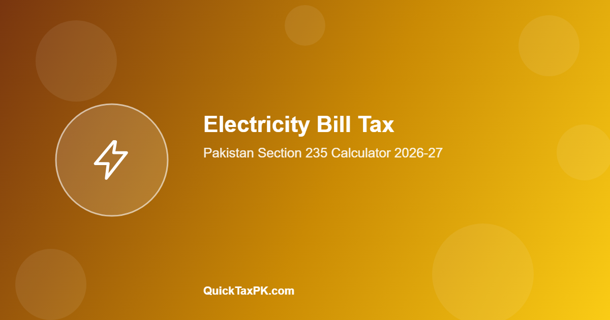 Electricity Bill Tax Calculator Pakistan