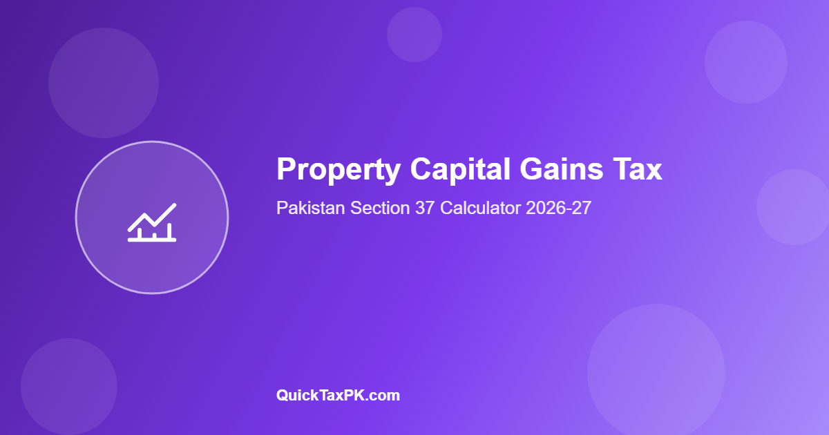 Property Capital Gains Tax Calculator Pakistan